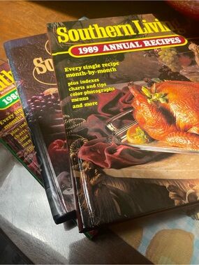 Vintage Southern Living 85,86 and 1989 Annual Recipes Cookbook - Brown Cover
